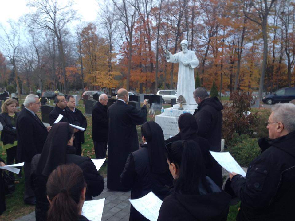 Monsignor Raymond Hanna vested for Divine Liturgy.