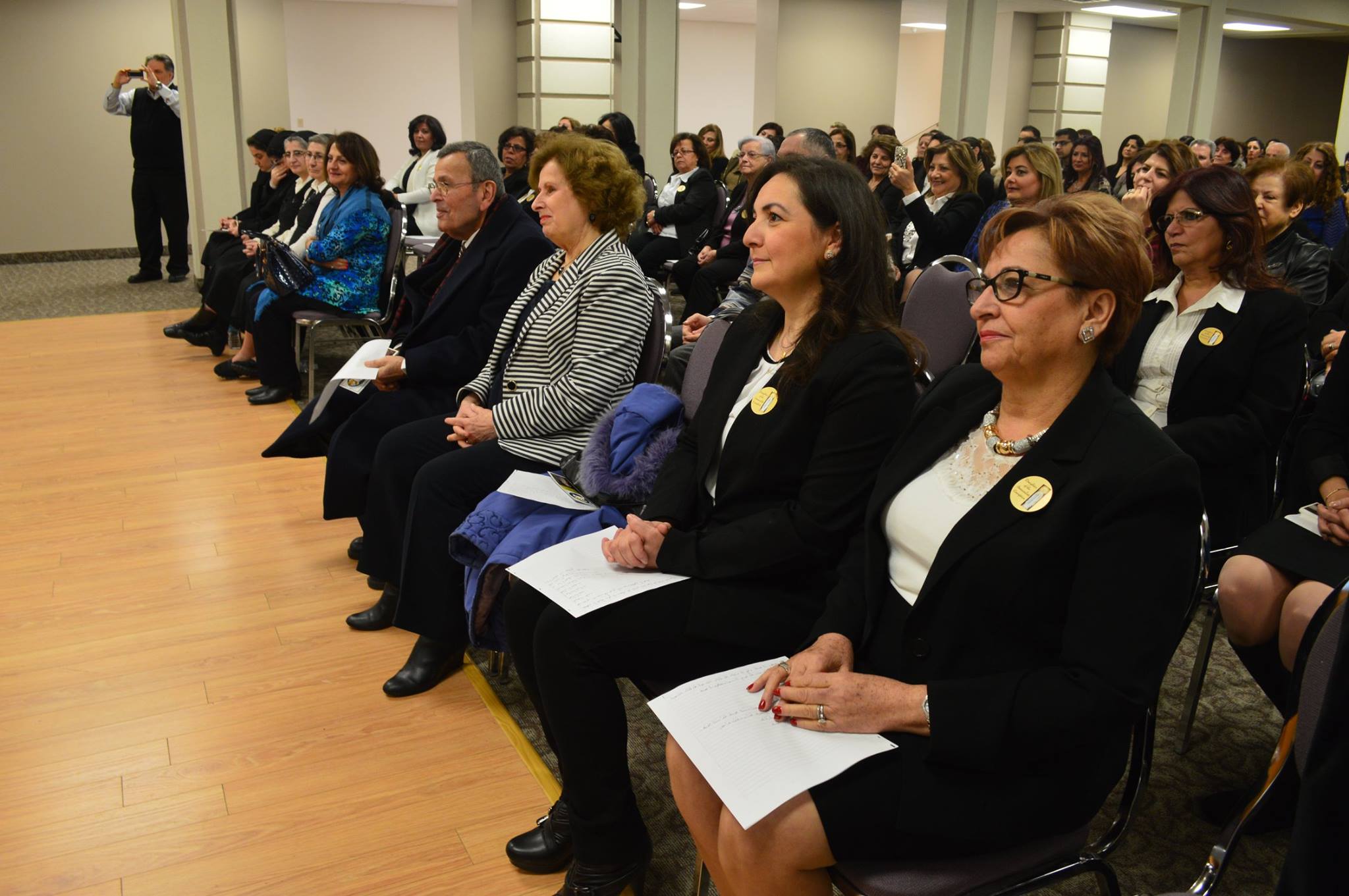 Front row of Akhawwiye and parish leaders during a discernment evening